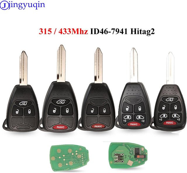 Jingyuqin ID46 Fernbedienung Autoschlüssel Transmitter für Dodge Ram Jeep Commander Kompass Grand Cherokee Liberty Wrangler Chrysler in Schwarz - Bild 1