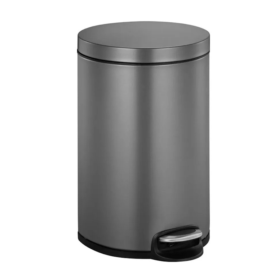 PROREGAL Treteimer mit leisem Deckel und Kunststoffinneneimer, 12 Liter, Anthrazit, H: 40 cm, B: 24,8 cm, T: 32,5 cm - Bild 2