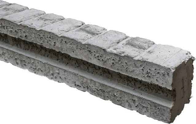 Beckers Betonzaun Anfangspfosten Klassik-Stein in Betongrau, Höhe: 245 cm - Bild 1