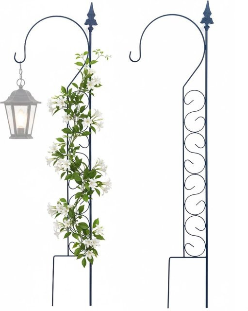 Relaxdays Rankhilfe Hirtenbogen aus Stahl in Schwarz, 2er Pack, Höhe: 116 cm, Breite: 28 cm - Bild 1