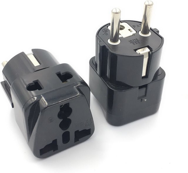 Bolantedz Reiseadapter für Deutschland Schuko Stecker Konverter für US UK AU zu DE in Schwarz oder Weiß - Bild 1