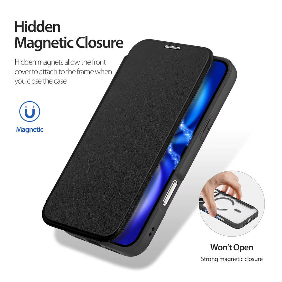 DUX DUCIS Flip-Cover-Hülle für iPhone 17 Pro Max und 17 Air mit Kartensteckplatz und transparenter magnetischer Rückseite - Bild 1