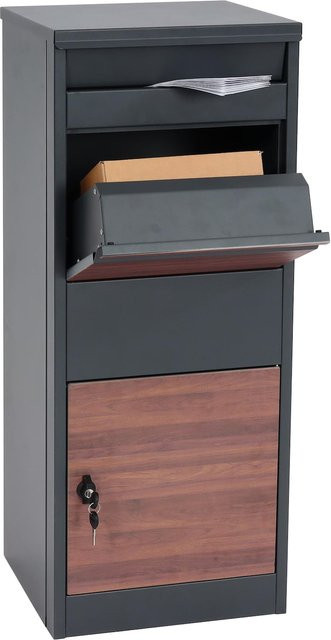 MCW Paketkasten G80 Paketbox Standbriefkasten Größe L aus verzinktem Stahl in Anthrazit - Bild 1