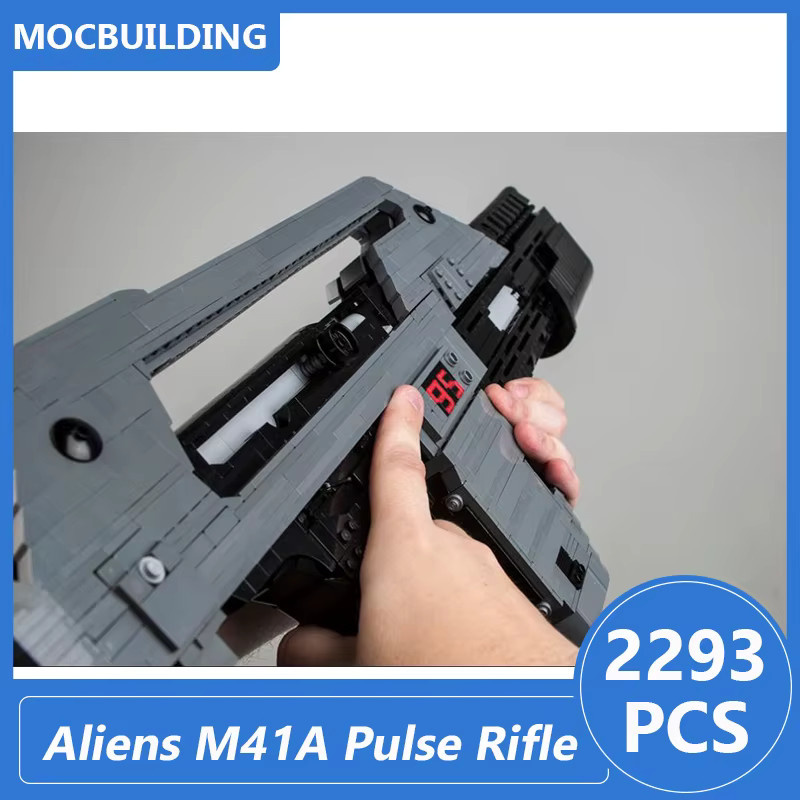 MOCBUILDING Aliens M41A Pulse 1:1 Skala Modellbaustein Set, Grau, 2293 Teile - Bild 2