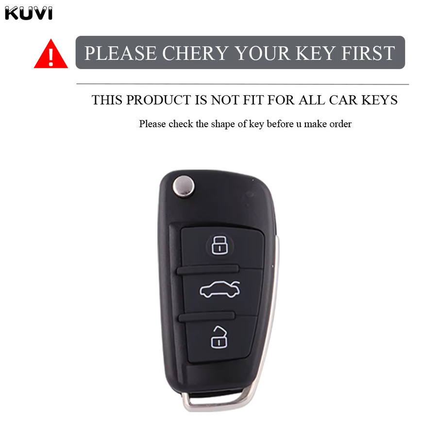 Kuvi TPU Auto Flip Schlüsselhülle für Audi A1 A3 A4 A5 A6 A7 A8 Q3 Q5 Q7 Q8 TT S3 S4 S6 RS Zubehör - Bild 2