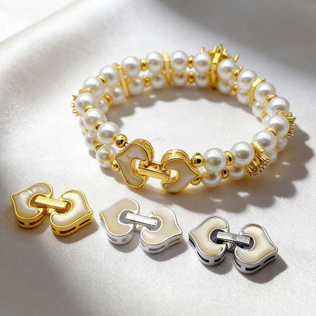 Juya Dekorationsverbinder, 18K vergoldet, barocke Perlen, Unisex - Bild 1