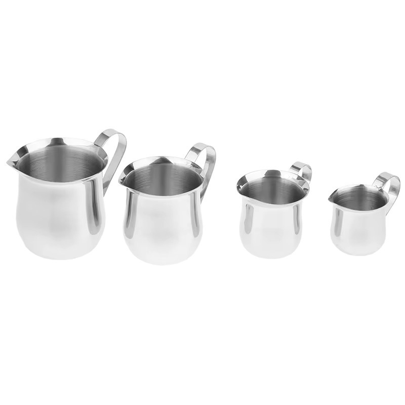 Edelstahl Milchkännchen und Messbecher mit Ausgießer in Silber, 60 ml bis 240 ml - Bild 5