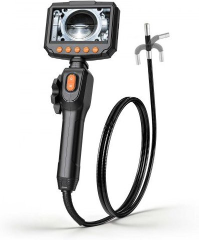 VEVOR Drehbare Endoskopkamera mit Licht und 4,3 Zoll HD IPS Display, IP67 wasserdichte Inspektionskamera mit Zwei-Wege-beweglichem Kopf, 8x Zoom und 1,5 m Kabel, Schwarz - Bild 1