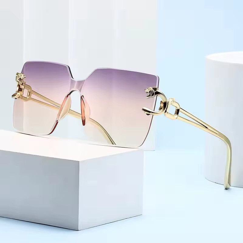 Samjune Sonnenbrille, quadratisch, randlos, Metall, Unisex - Bild 1