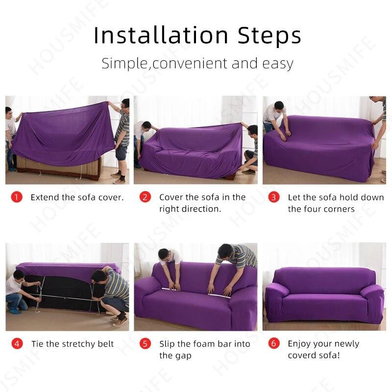 Elastischer Sofabezug von Your Warm Home in einfarbigem Design, moderner Möbelschutz aus Polyester für dein Sofa, Breite: 90-140 cm - Bild 2