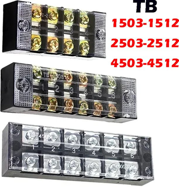 TB-Serie zweireihiger Barriere-Schraubklemmenblock Drahtverbinder 600 V für 15 A bis 45 A mit optionaler PIN-Anzahl TB-1503 TB-2503 - Bild 1