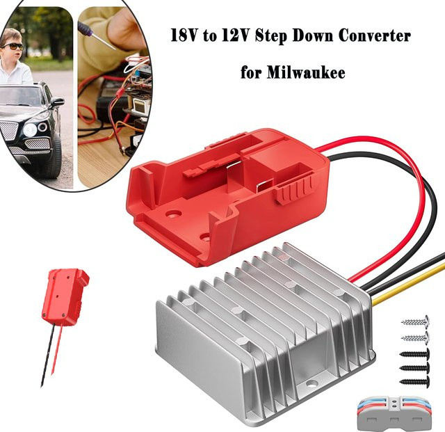 Milwaukee Abwärtswandler 18V auf 12V Spannungsreduzierer mit 20A und 240W für Milwaukee 18V Akkus - Bild 1