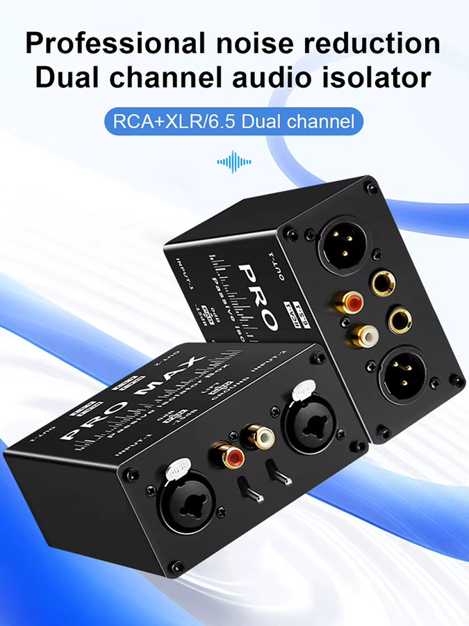 TITAK 2-Kanal Passiver Hum-Eliminator und Erdschleifen-Isolator-Box mit XLR/TS/TRS Anschlüssen in Schwarz - Bild 6