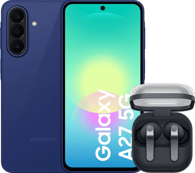 Samsung Galaxy A27 5G Smartphone 256GB Blau mit Samsung Galaxy Buds4 - Bild 1