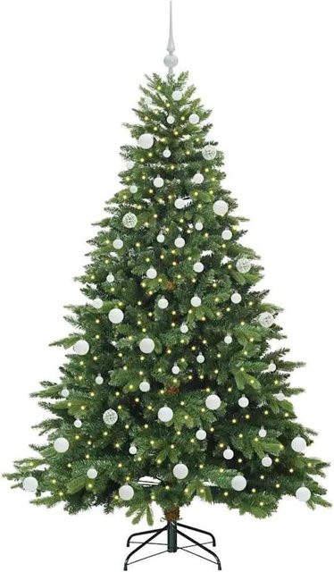 vidaXL Künstlicher Weihnachtsbaum in Grün mit 300 warmweißen LEDs, Höhe: 180 cm, aus PE und PVC - Bild 1
