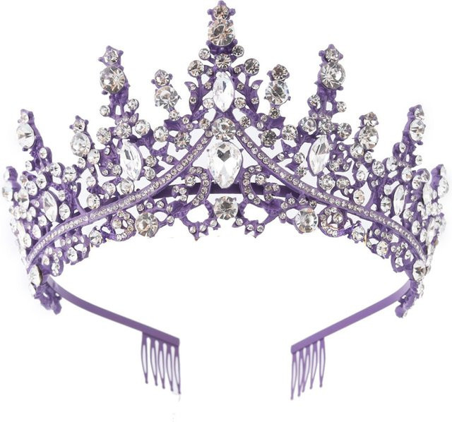 TOMTOP JMS Königin-Krone, violett, Kunststoff, Prinzessin, Fantasy - Bild 1