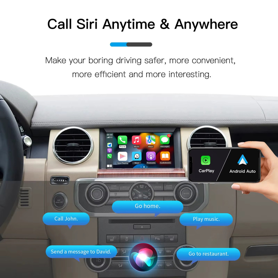 CARABC Drahtloses CarPlay und Android Auto Modul mit Mirroring Decoder und AirPlay in Schwarz für Land Rover, Jaguar Discovery 4, Evoque, Freelander 2, XE, XF und XJL - Bild 3