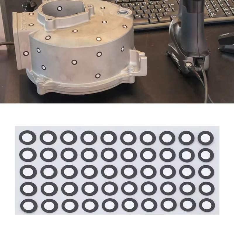 1000 Stück 3D-Scan-Marker in Schwarz mit hohem Reflexionsgrad und starker Haftung, Innendurchmesser: 6 mm, Außendurchmesser: 10 mm - Bild 3