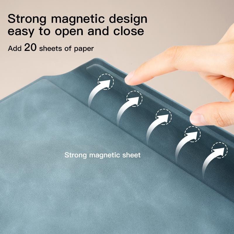 Yiran Furniture A4 Leder Business Ordner mit magnetischer Zwischenablage in Rosa - Bild 2