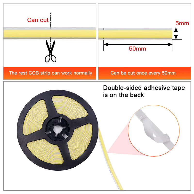 XUNATA COB-LED-Streifen USB dimmbar RGB Multicolour und Weiß linearer Lichtstreifen 5V - Bild 6