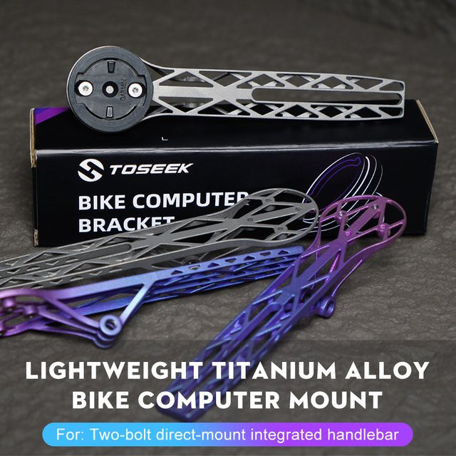TOSEEK 3D-gedruckte Titanlegierung Fahrradcomputer-Verlängerungshalterung und Handyhalterung in Silber für Wahoo und Garmin - Bild 1