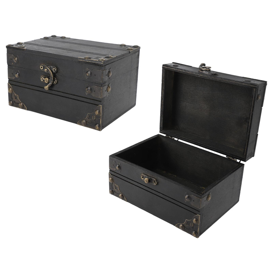 KONNWEI Retro Schmuckschatulle aus Holz im Vintage Design als Aufbewahrungsbox und Organizer - Bild 4