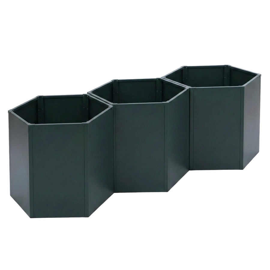 PROREGAL 3er-Set Metallhochbeet aus Stahl in Grün, H x B x T: 77 x 264 x 100 cm - Bild 2
