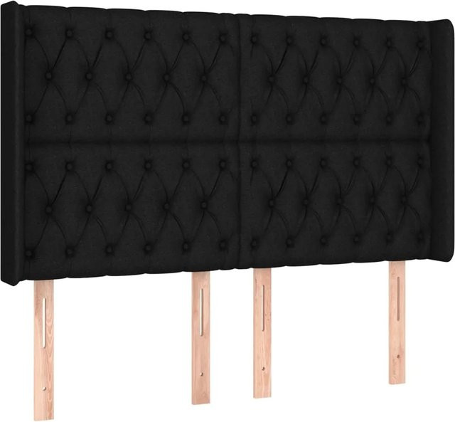 vidaXL LED Kopfteil in Schwarz mit integrierter Beleuchtung und USB-Ladeport, gepolstert aus Stoff, B/H: 163 x 118 cm - Bild 1