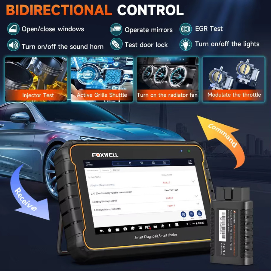 FOXWELL GT60 OBD2 Bidirektionales Diagnosegerät in Schwarz mit 28 Servicefunktionen, CAN-FD und DOIP für die Alle-Systeme-Diagnose sowie Codierung via Bluetooth - Bild 4