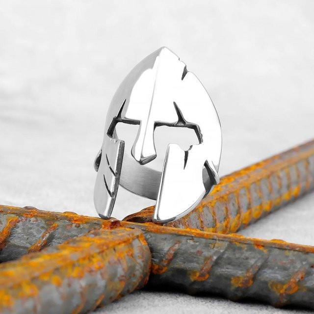Ring Edelstahl, Weiß, Herren, Vintage - Bild 1