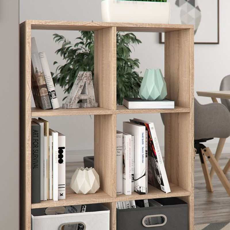 Vicco Raumteiler Bücherregal Sonoma Braun mit 6 Fächern - Bild 2