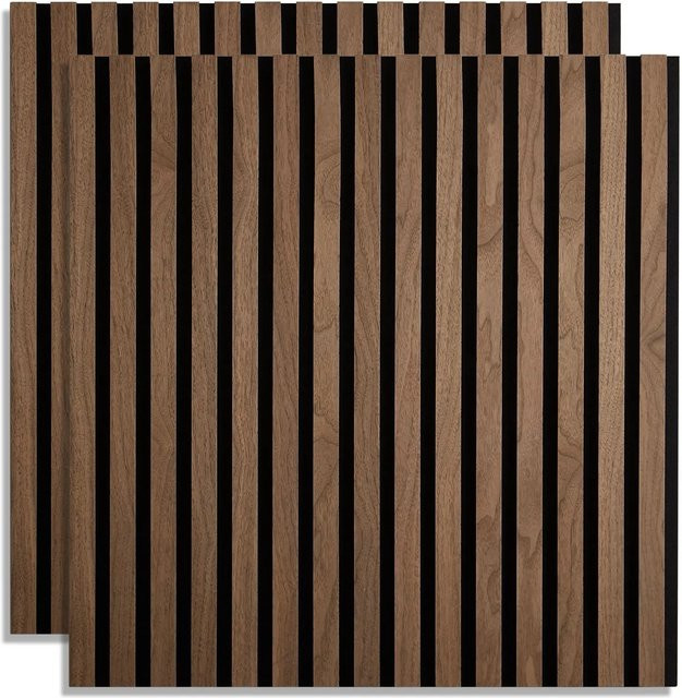 Homestyle4u Akustikpaneele Wandpaneele aus MDF in Natur Braun, 2er Set, B/H: 60 x 60 cm - Bild 1