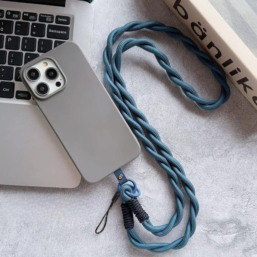 ZHIO Handy-Lanyard aus robustem, gedrehtem Material in Braun – Outdoor Anti-Verlust Umhänge- und Nackengurt - Bild 3