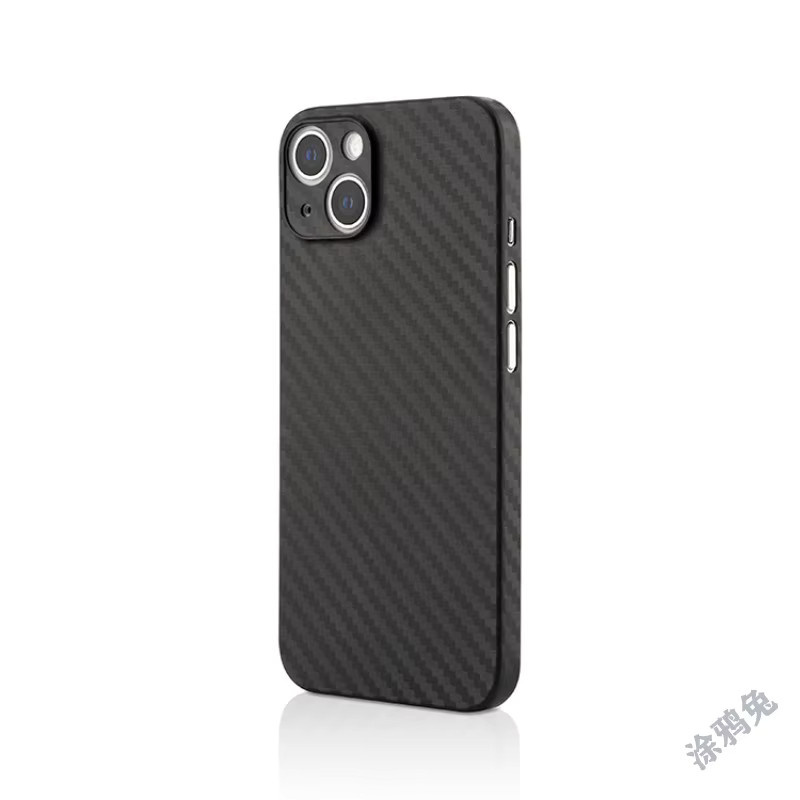 Handyhülle mit Objektivschutz in Kohlefaser-Textur für Apple iPhone 17 16 15 14 13 12 11 Pro Max, Schwarz - Bild 3