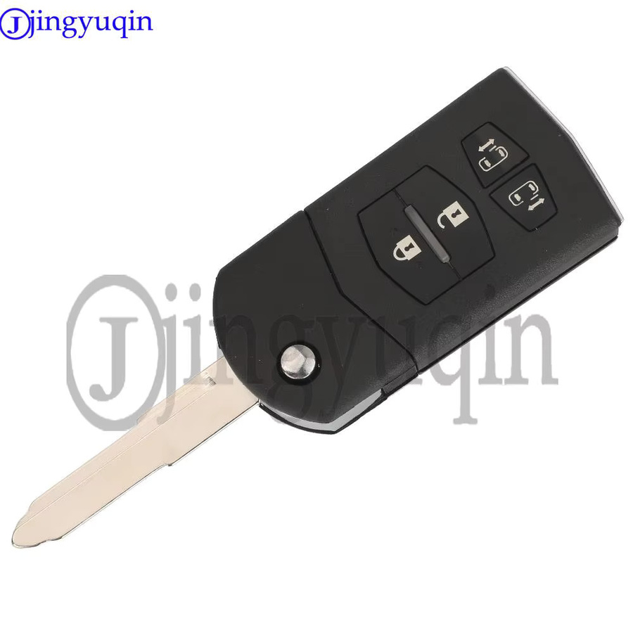 Jingyuqin Klappbarer Auto-Fernschlüssel SKE126-01 433MHz ID63 für Mazda 2 M2 Demio 3 M3 Axela 5 M5 Premacy 6 M6 Atenza 8 M8 MPV CX7 in Schwarz - Bild 3