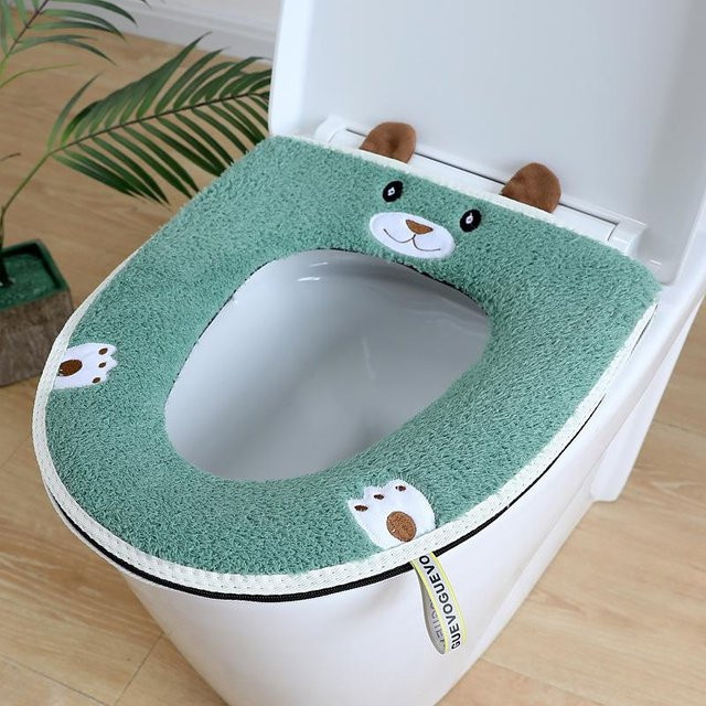 Yiran Furniture Cartoon Toilettensitzbezug mit wärmender Polsterung aus PAN-Faser, waschbar und unisex - Bild 1