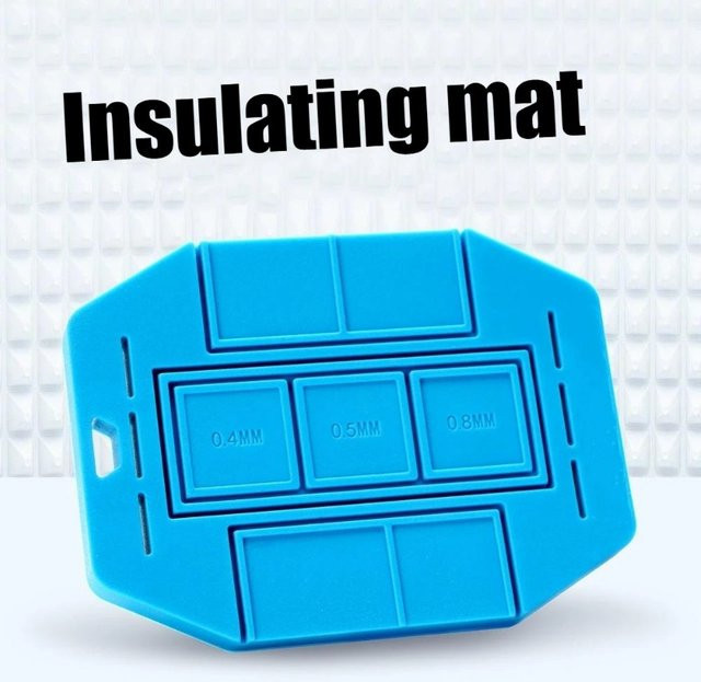 KRIOCY Isoliermatte aus Silikon mit Magnetfuß für CPU IC Chip Löten und Reballing in Blau - Bild 1