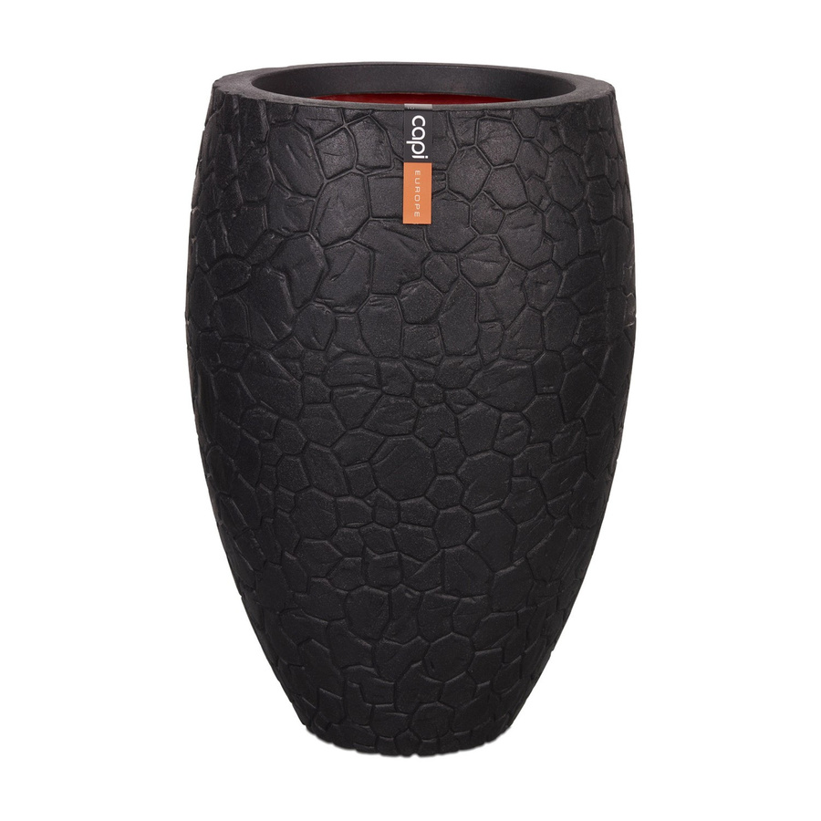 Capi Pflanzgefäß Elegant Deluxe Clay in Schwarz, Durchmesser: 50 cm, Höhe: 72 cm - Bild 2