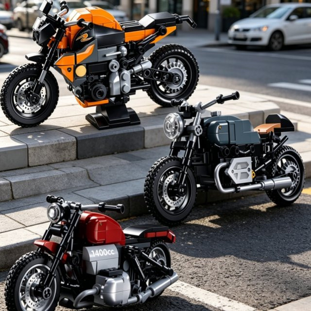 SLUBAN Motorrad-Modell MOC Bausteine, Lokomotiven-Modell, Kunststoff, Bunt / Mehrfarbig - Bild 1