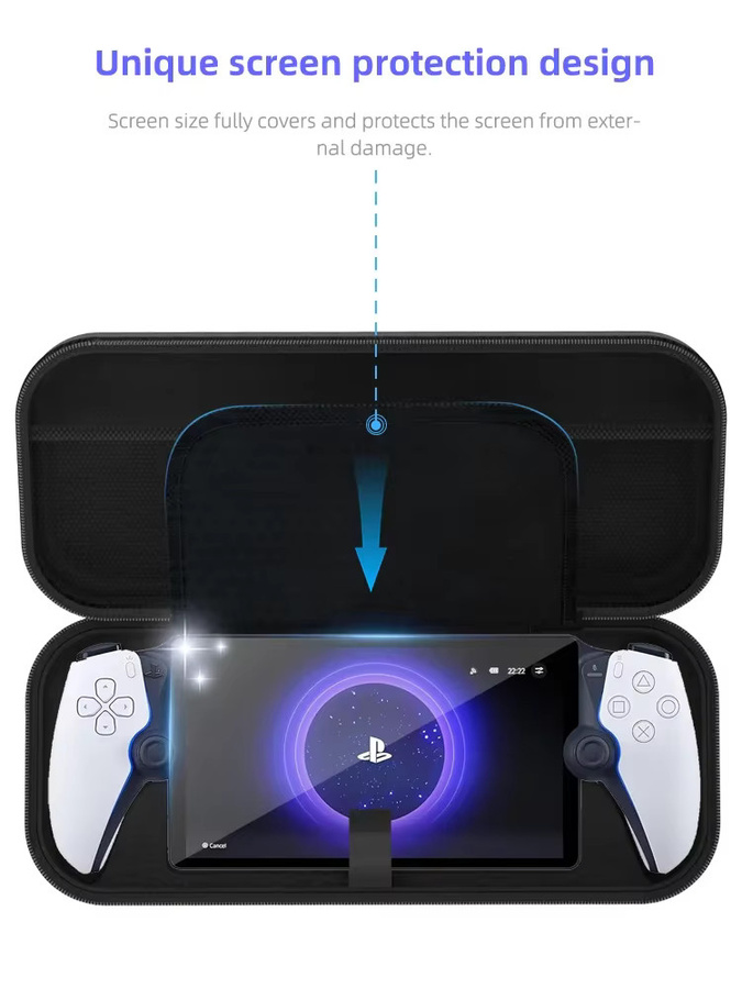 Sony PlayStation 5 Portal Tragbare EVA-Hartschalen-Aufbewahrungstasche in Schwarz - Bild 3