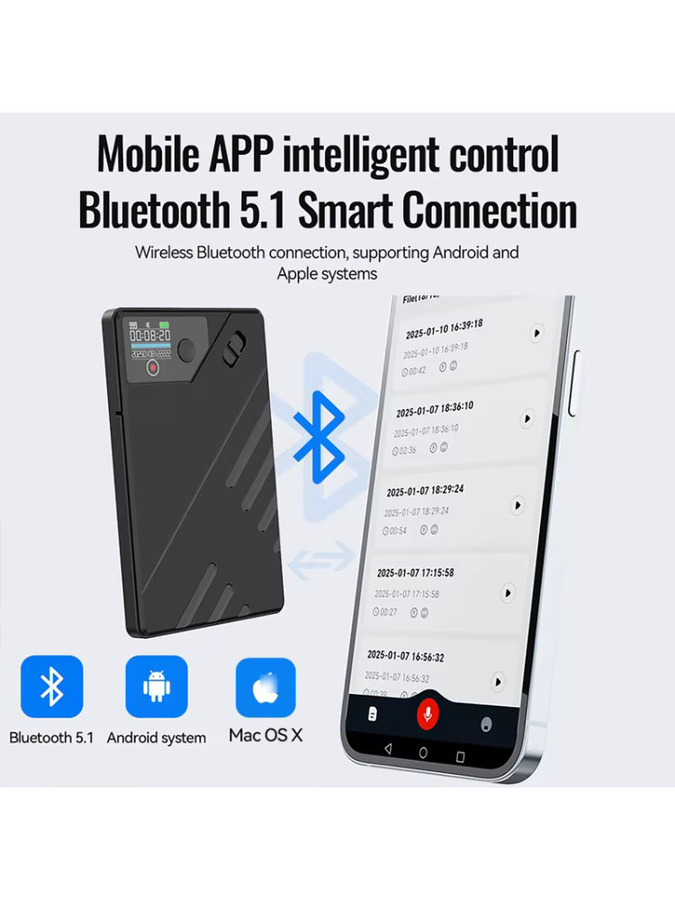 luxuglow KI-Sprachrekorder mit GPT-Intelligenz und App-Steuerung in Schwarz für Echtzeit-Übertragung, Zusammenfassung und Übersetzung inklusive Mindmap-Funktion und Telefonanruf-Aufnahme - Bild 6
