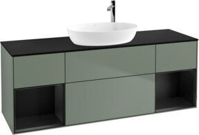 V&B Waschtischunterschrank Finion mit Wandbeleuchtung, Blau lackiert, Breite: 160 cm - Bild 1