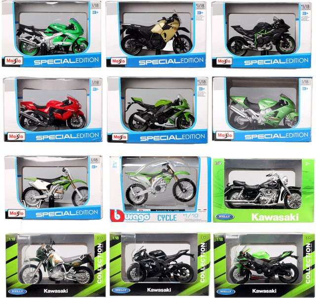 Maisto Kawasaki Motorradmodell Druckguss Maßstab 1:18 - Bild 1