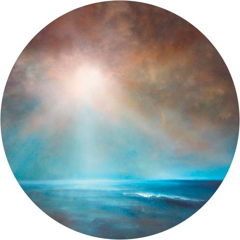 K&L Wall Art Vliestapete Runde Vliestapete Meer Kraft Stille, mehrfarbig, matt - Bild 1