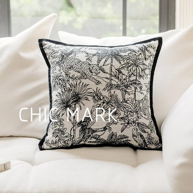 JMG Clothing Kissenbezug im Jacquard-Design, Schwarz-Weiß-Grau, Nordische Dekoration, B/H: 45 x 45 cm - Bild 1