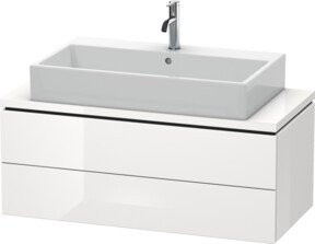 Duravit Waschtischunterschrank Compact L-Cube in Weiß Hochglanz mit 2 Schubladen, Breite: 102 cm, Tiefe: 47,7 cm, Höhe: 40 cm - Bild 1