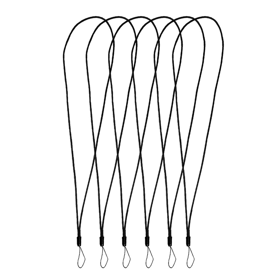 6er Set Universal Nylon Lanyard in Schwarz als Mehrzweck Halsband für Handy, Spielkonsolen und Passkarten - Bild 2