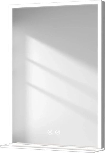 Emke Badspiegel mit Ablage und Touch-Beleuchtung in Kaltweiß, B: 50 cm, H: 70 cm - Bild 1