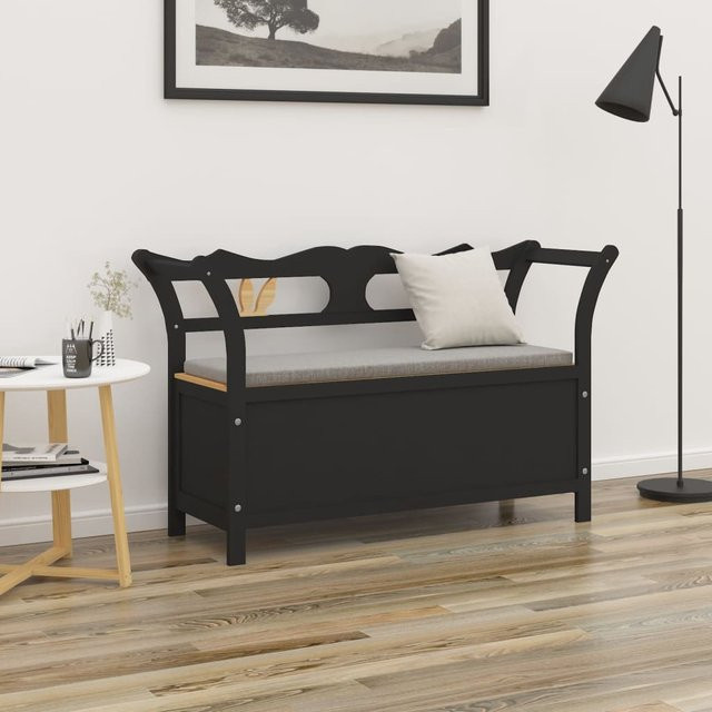 vidaXL Sitzbank aus Massivholz Tanne in Schwarz B/T/H: 107 x 45 x 75,5 cm - Bild 3