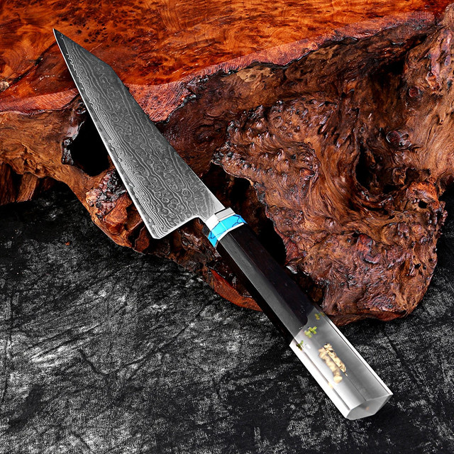 XITUO Damaszener Allzweckmesser aus Damaststahl mit Holzgriff, 12,7 cm Japanisches Paring Knife zum Schälen und Schneiden von Obst - Bild 1
